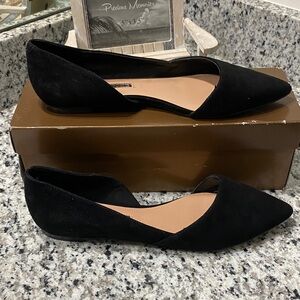 Audrey Brooke Black Suede Flats